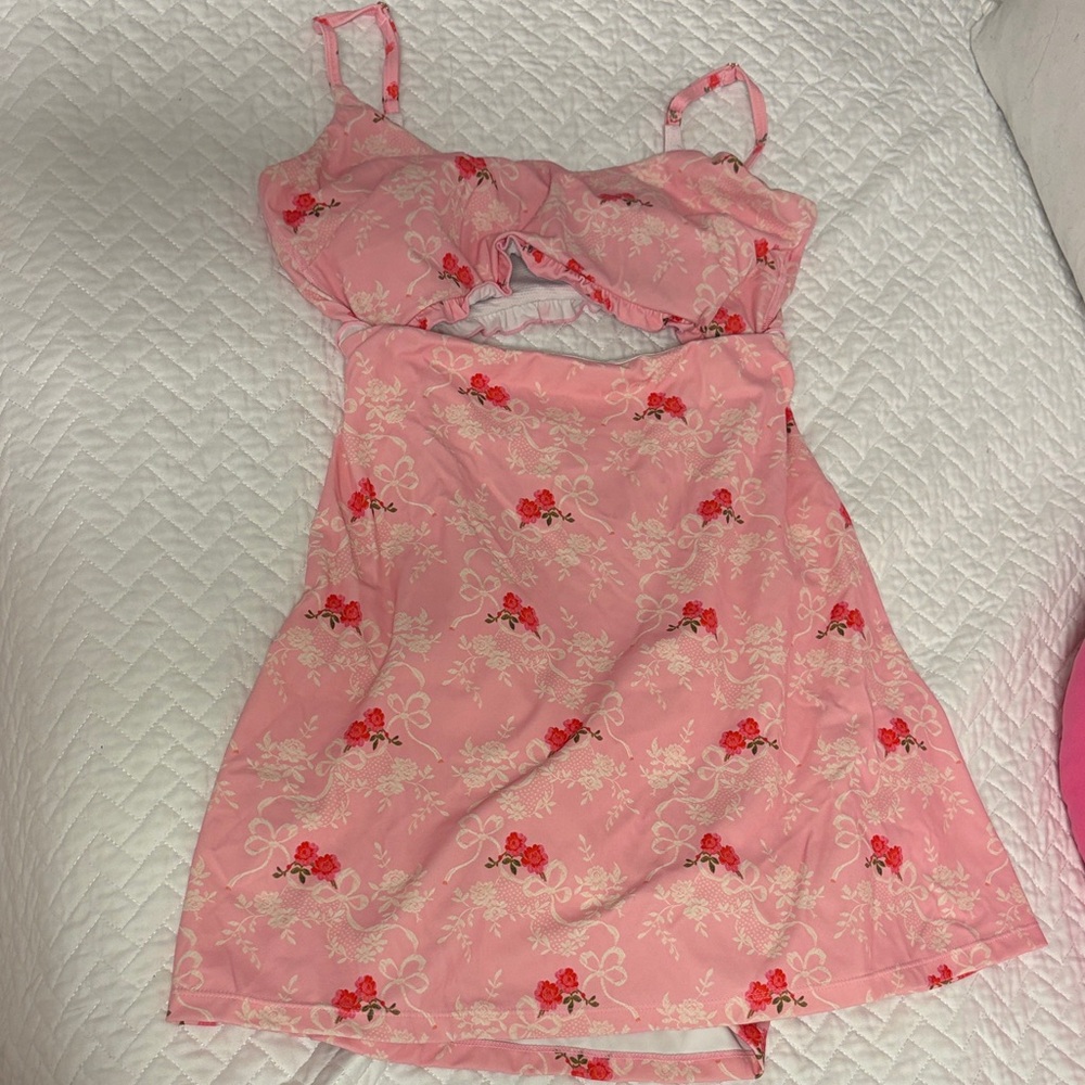 LoveShackFancy Pink Floral tennis dress